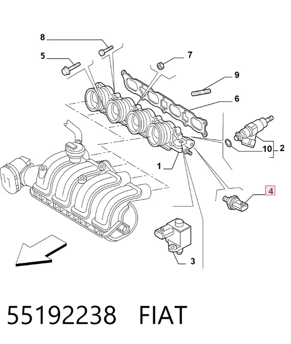 Czujnik ciśnienia paliwa 2S7G9F972AC Mazda