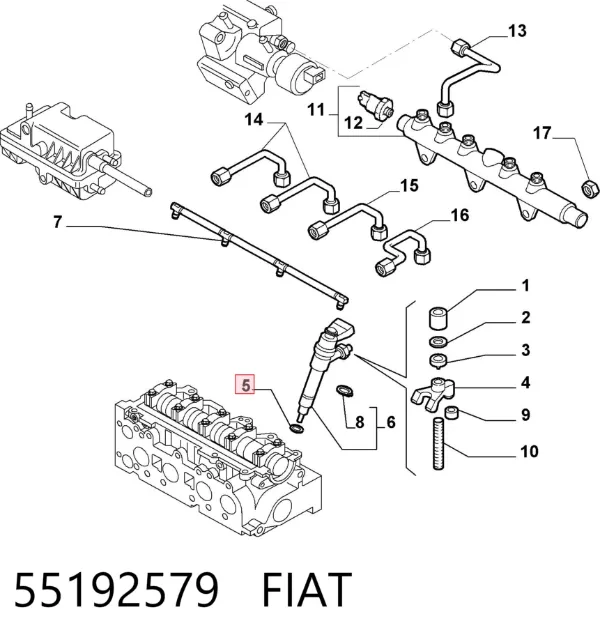Wtryskiwacz paliwa 55192579 Fiat/Alfa/Lancia