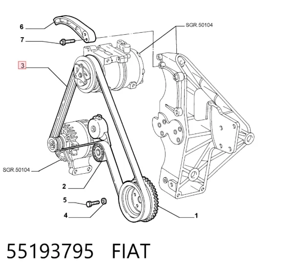 Pas napędowy mechanizmów 55193795 Fiat/Alfa/Lancia