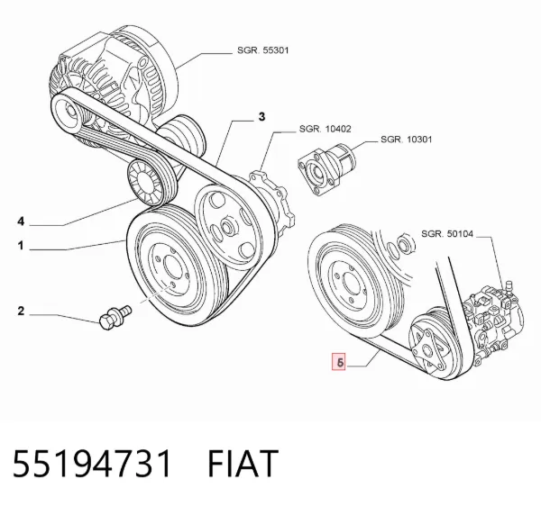 Pas napędowy mechanizmów 55194731 Fiat/Alfa/Lancia