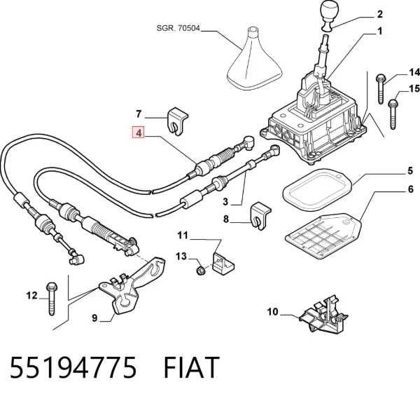Linka zmiany biegów 55194775 Fiat/Alfa/Lancia