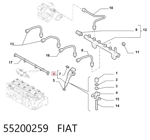Wtryskiwacz paliwa 55200259 Fiat/Alfa/Lancia