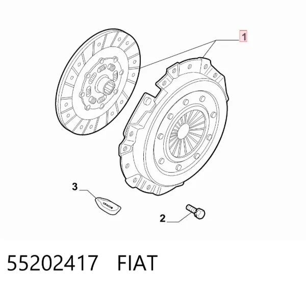 Zestaw sprzęgła (3 części) 55202417 Fiat/Alfa/Lancia