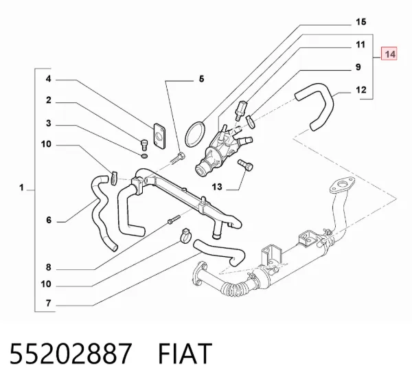 Obudowa termostatu 55202887 Fiat/Alfa/Lancia