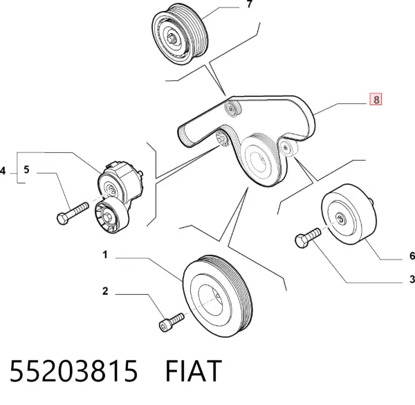 Pas napędowy mechanizmów 55203815 Fiat/Alfa/Lancia