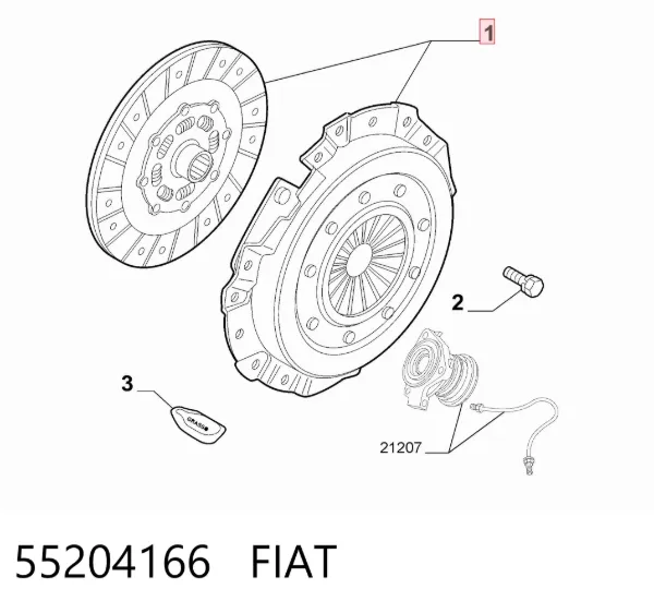 Zestaw sprzęgła (3 części) 55204166 Fiat/Alfa/Lancia