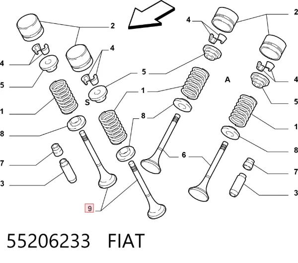 Zawór wydechowy 55206233 Fiat/Alfa/Lancia