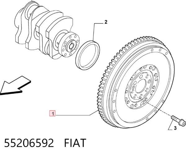 Koło zamachowe silnika 55206592 Fiat/Alfa/Lancia