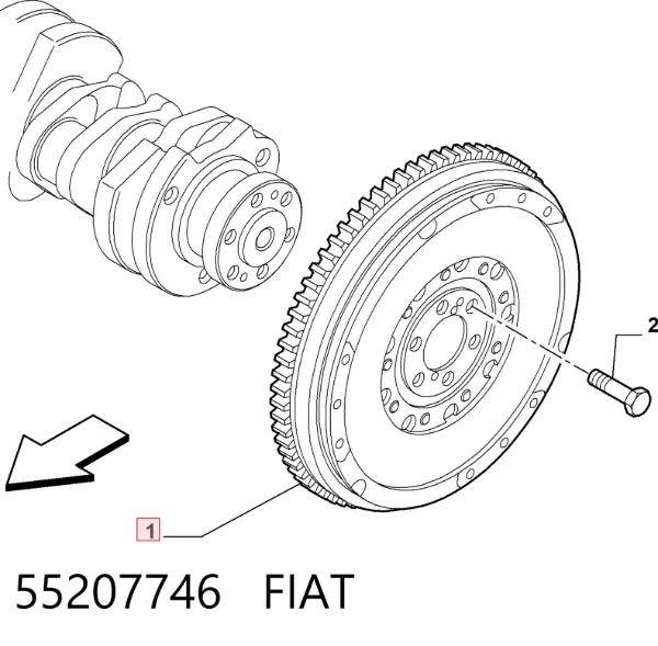 Koło zamachowe silnika 55207746 Fiat/Alfa/Lancia