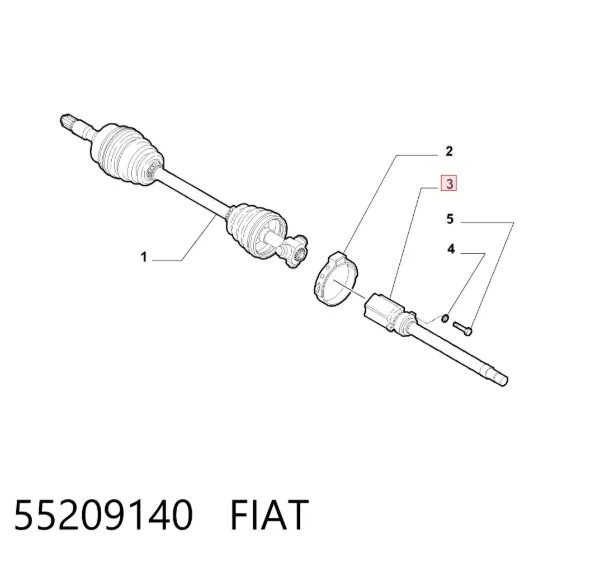 Przegub homokinetyczny wewnętrzny przedni prawy 55209140 Fiat/Alfa/Lancia