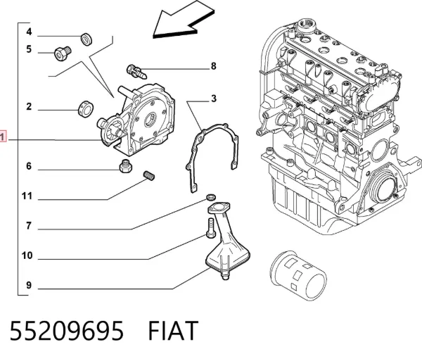 Pompa oleju 55209695 Fiat/Alfa/Lancia