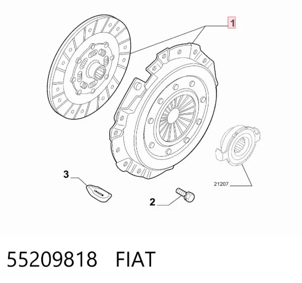 Zestaw sprzęgła (3 części) 55209818 Fiat/Alfa/Lancia