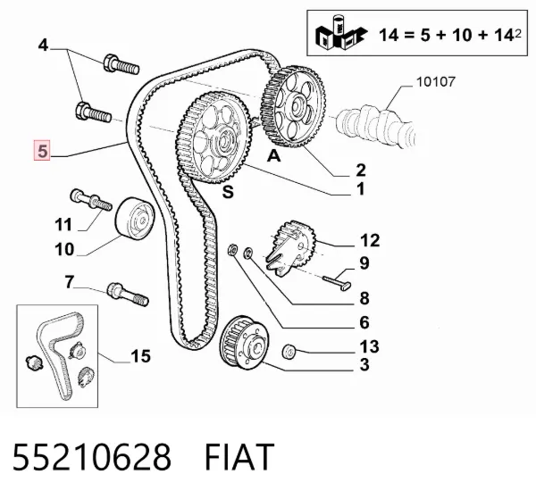 Pasek rozrządu 55210628 Fiat/Alfa/Lancia