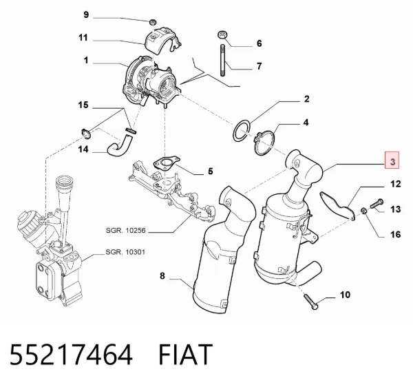 Filtr cząstek stałych układu wydechowego 55217464 Fiat/Alfa/Lancia