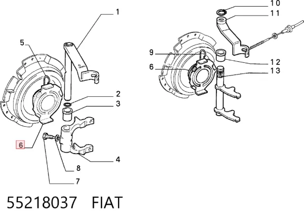 Łożysko wyciskowe sprzęgła 55218037 Fiat/Alfa/Lancia