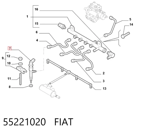 Wtryskiwacz paliwa 55221020 Fiat/Alfa/Lancia