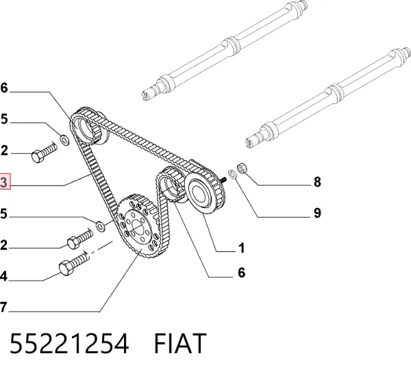 Pasek wału wyrównoważającego 55221254 Fiat/Alfa/Lancia