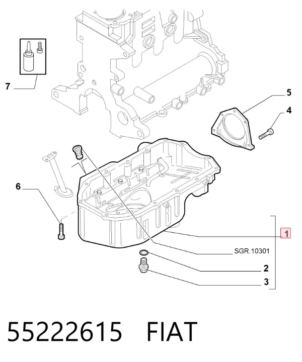 Miska olejowa silnika 55222615 Fiat/Alfa/Lancia