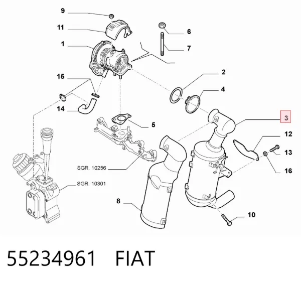 Filtr cząstek stałych układu wydechowego 55234961 Fiat/Alfa/Lancia