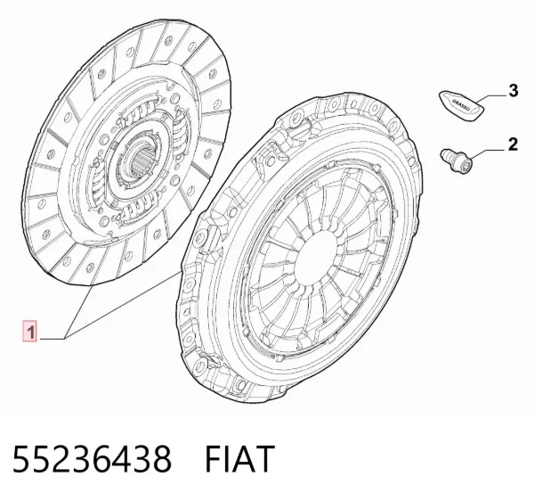 Zestaw sprzęgła (3 części) 55236438 Fiat/Alfa/Lancia
