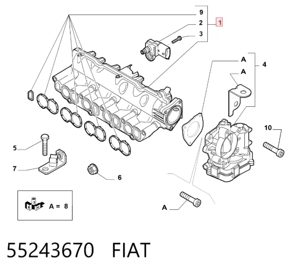 Kolektor ssący 55243670 Fiat/Alfa/Lancia