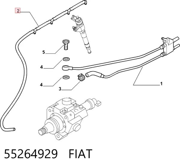 Rurka paliwa, zwrotna od wtryskiwaczy 55264929 Fiat/Alfa/Lancia