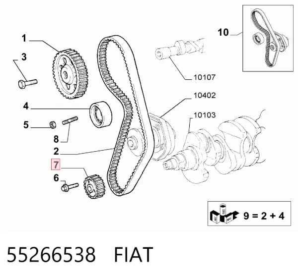 Koło zębate walcowe napędu wałka rozrządu 55266538 Fiat/Alfa/Lancia