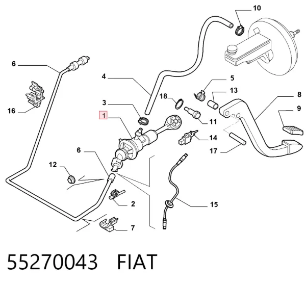 Cylinder sprzęgła główny 55270043 Fiat/Alfa/Lancia
