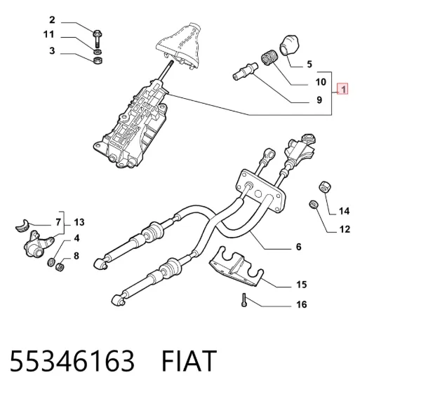 Dźwignia zmiany biegów 55346163 Fiat/Alfa/Lancia