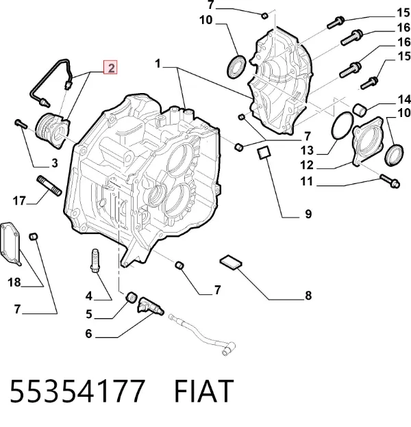 Cylinder roboczy sprzęgła (wysprzęglik) w komplecie z łożyskiem wyciskowym 55354177 Fiat/Alfa/Lancia