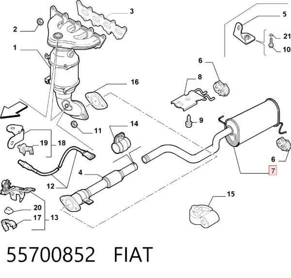 Tłumik, tylna część 55700852 Fiat/Alfa/Lancia