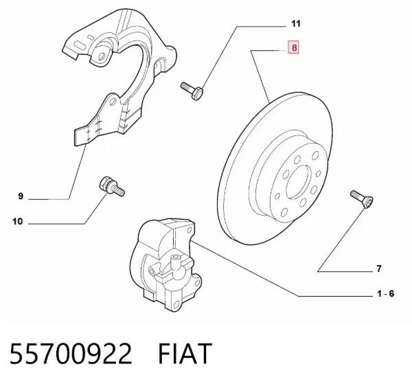 Tarcza hamulcowa przednia 55700922 Fiat/Alfa/Lancia