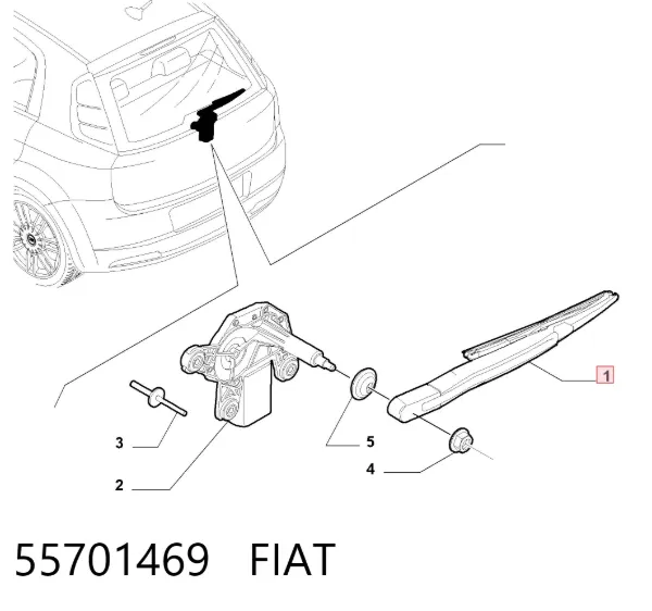 Ramię wycieraczki szyby tylnej 55701469 Fiat/Alfa/Lancia