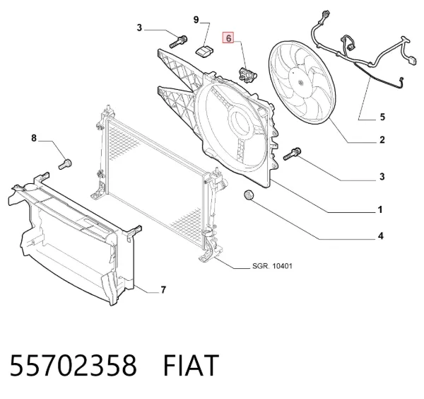 Rezystor wentylatora nagrzewnicy (ogrzewacza kabiny) 55702358 Fiat/Alfa/Lancia