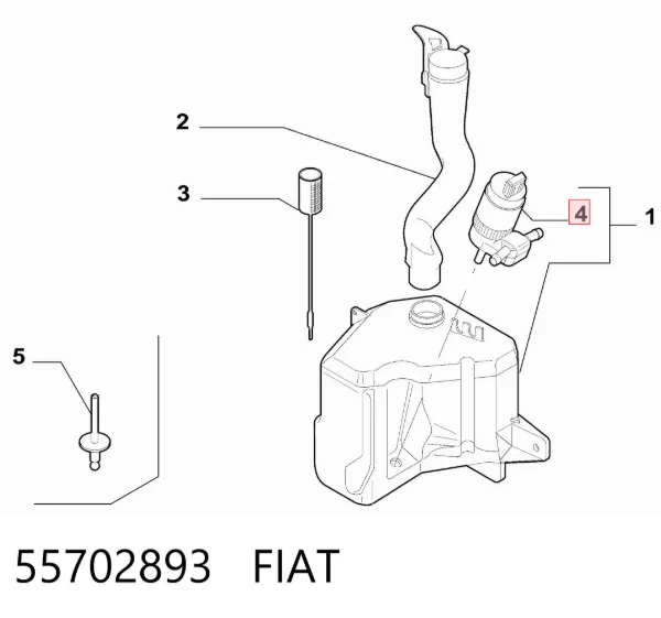 Pompka spryskiwacza szyby przedniej 55702893 Fiat/Alfa/Lancia