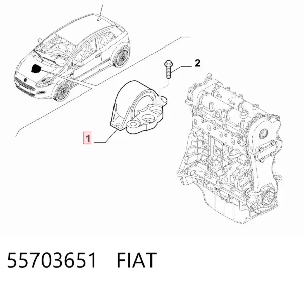 Poduszka (podpora) silnika lewa/prawa 55703651 Fiat/Alfa/Lancia