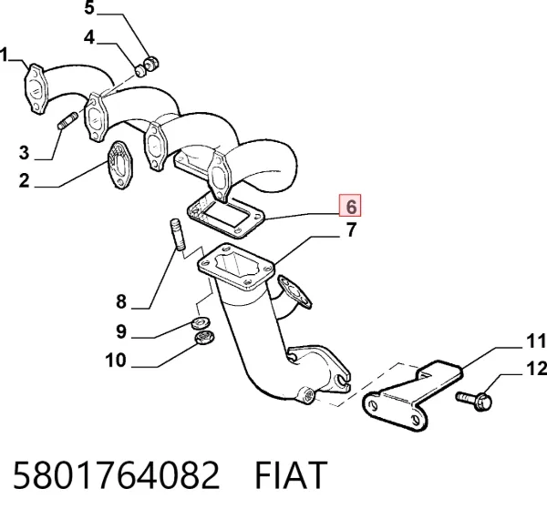 Uszczelka turbiny spalin, wlot 5801764082 Fiat/Alfa/Lancia