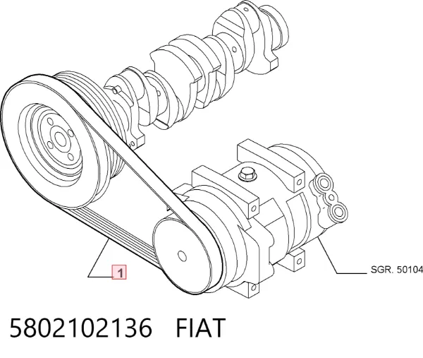 Pas napędowy mechanizmów 5802102136 Fiat/Alfa/Lancia