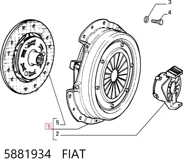 Zestaw sprzęgła (3 części) 5881934 Fiat/Alfa/Lancia