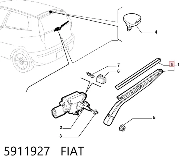 Pióro wycieraczki szyby przedniej, zestaw (2 szt.) 5911927 Fiat/Alfa/Lancia