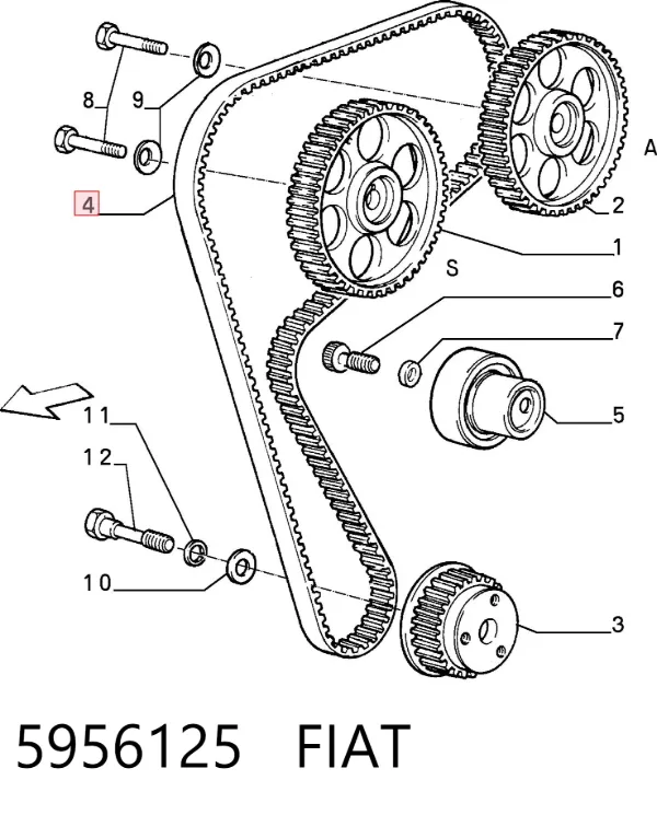 Pasek rozrządu 5956125 Fiat/Alfa/Lancia