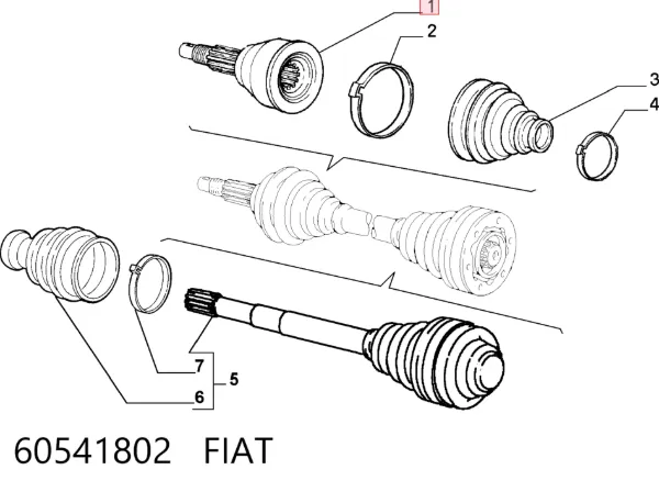 Przegub homokinetyczny przedni zewnętrzny 60541802 Fiat/Alfa/Lancia