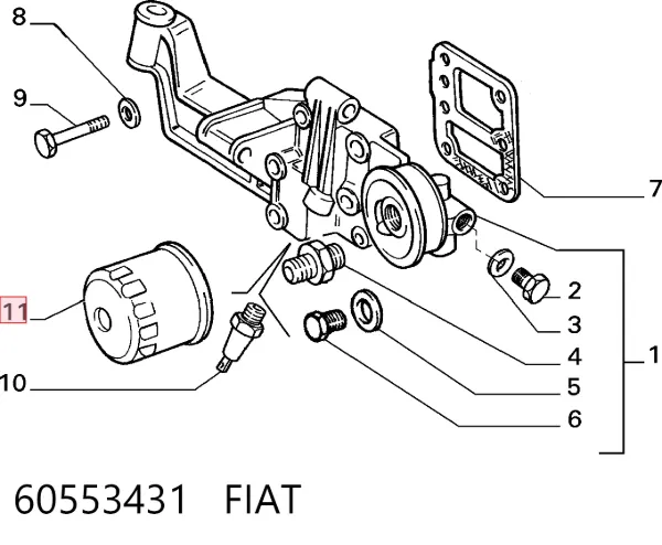 Filtr oleju 60553431 Fiat/Alfa/Lancia