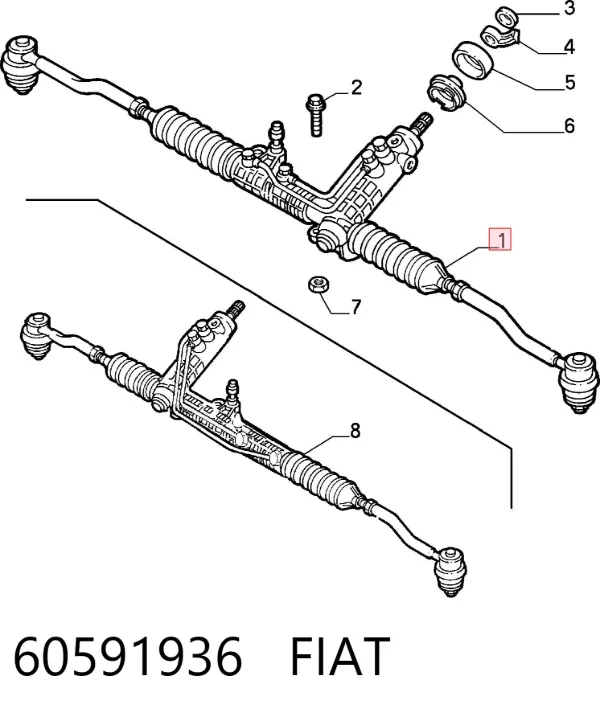 Listwa kierownicza (maglownica) 60591936 Fiat/Alfa/Lancia