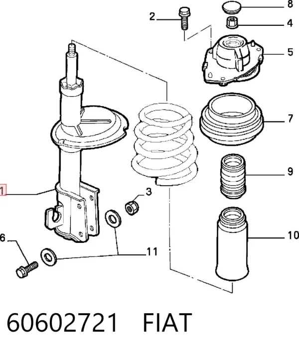 Amortyzator przedni 60602721 Fiat/Alfa/Lancia