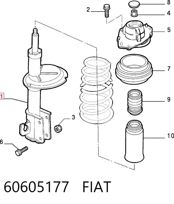 Amortyzator przedni 60605177 Fiat/Alfa/Lancia