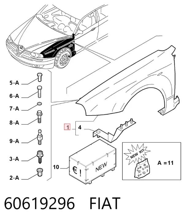 Błotnik przedni lewy Alfa Romeo 156 932