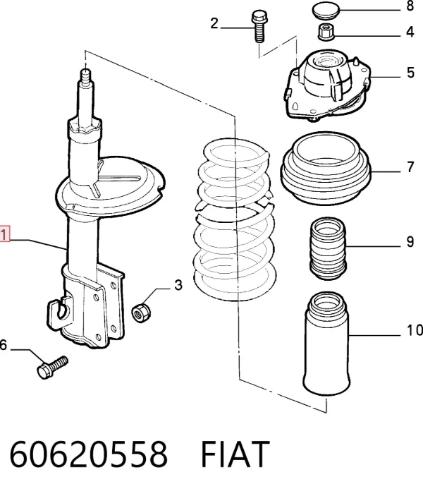 Amortyzator przedni 60620558 Fiat/Alfa/Lancia