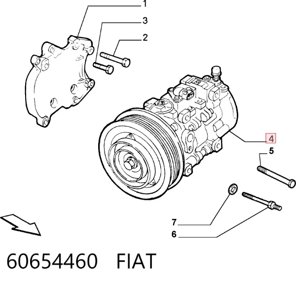Sprężarka klimatyzacji 60654460 Fiat/Alfa/Lancia