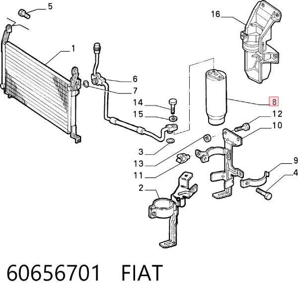 Osuszacz klimatyzacji 60656701 Fiat/Alfa/Lancia